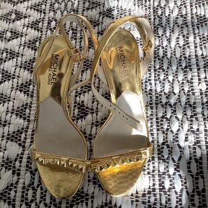 Micheal Kors Gold Leather Heels